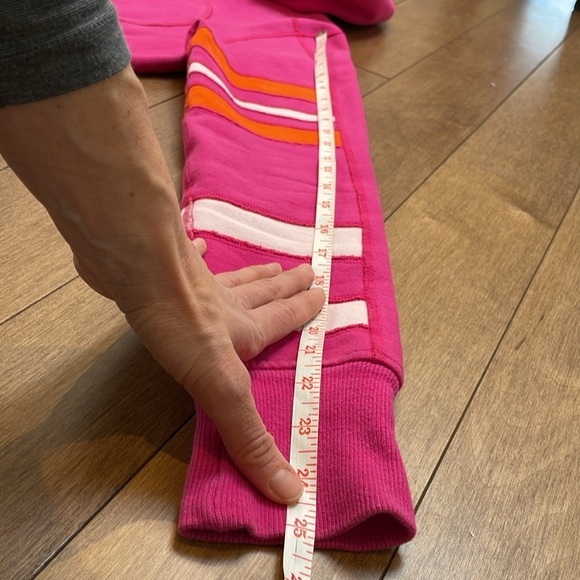 Lululemon Womens scuba hoodie US6 Pink Orange Stripes Zip Up Jacket vintage - Picture 9 of 12